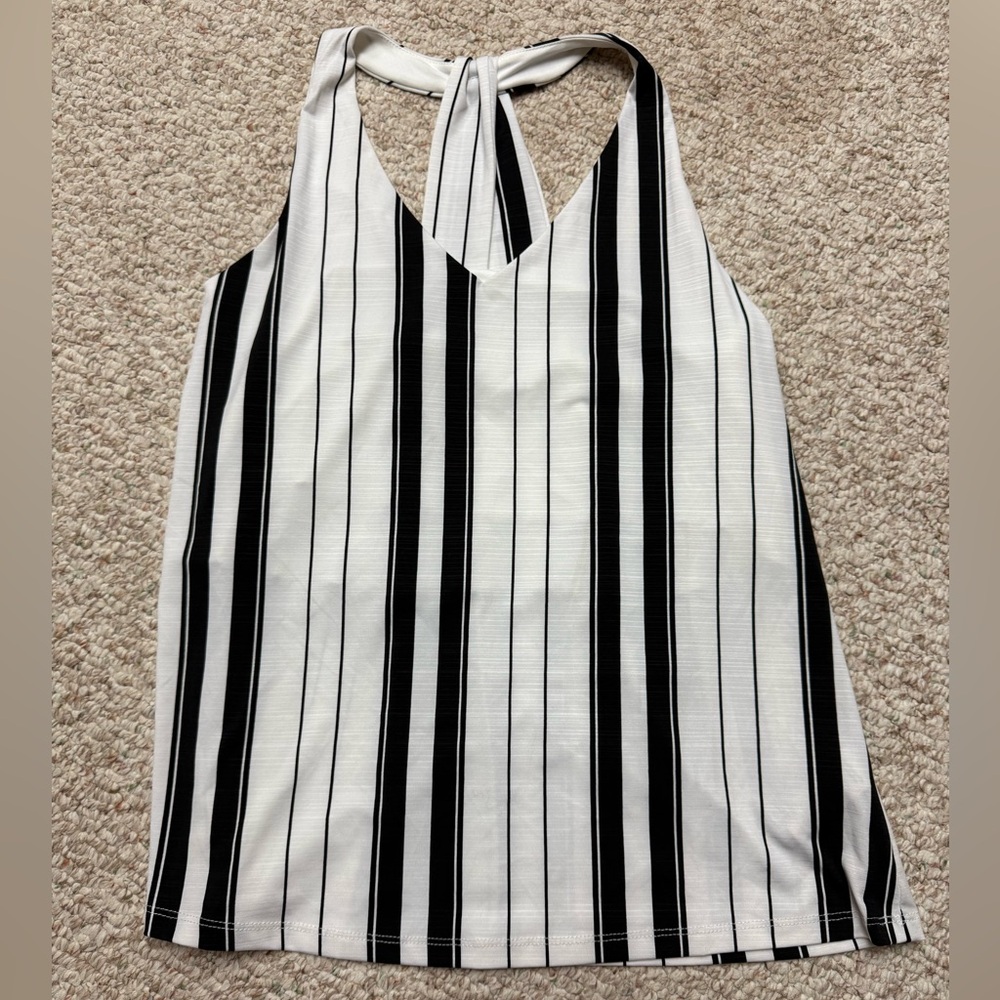 Ricki's Black and White Striped Tank Top